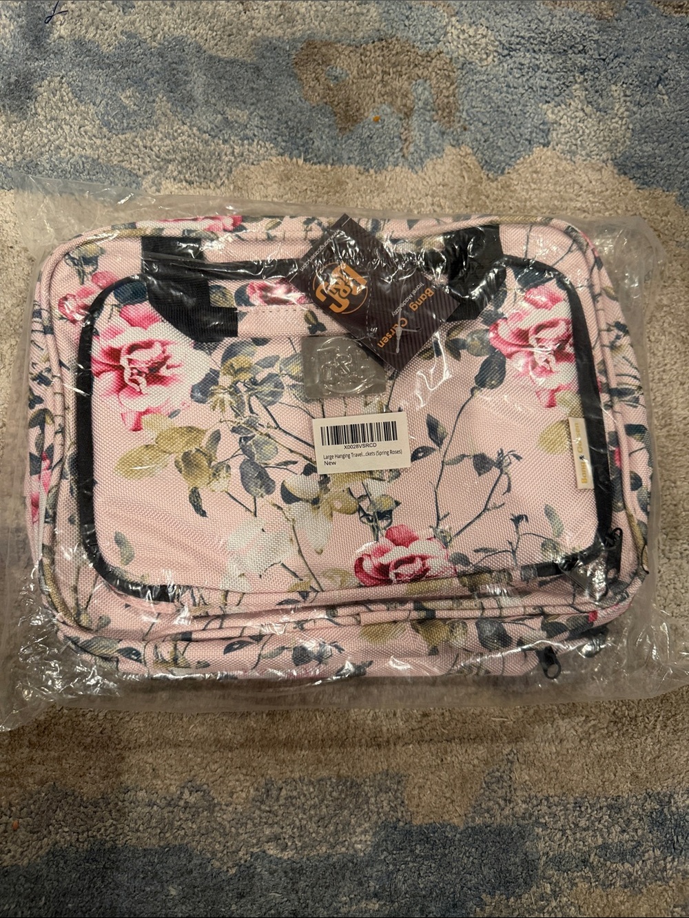 Bang Carsten Floral Pink Travel Toiletries Bag – Elegant Rose Print